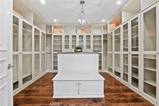 Chandelier, Interior, Recessed Lighting, Walk-in Closets, Wood Texture Flooring