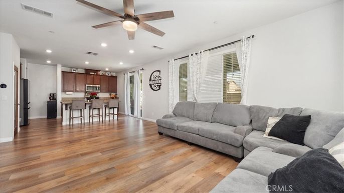 Interior, Kitchen, Living room, Recessed Lighting, Wood Texture Flooring
