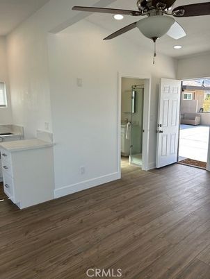 Bathroom, Empty room, Interior, Recessed Lighting, Wood Texture Flooring
