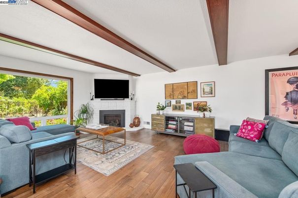 Fireplace, Interior, Living room, Wooden Beams, Wood Texture Flooring