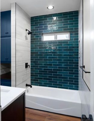 Bathroom, Interior, Recessed Lighting, Wood Texture Flooring