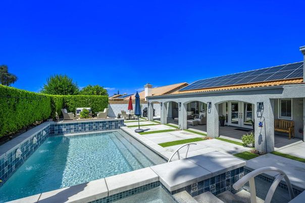 Exterior, Pool, Solar Panels