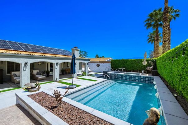 Exterior, Pool, Solar Panels