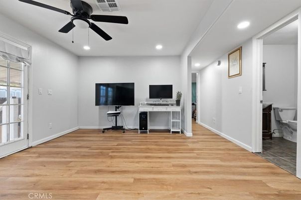 Bathroom, Home Office, Interior, Recessed Lighting, Wood Texture Flooring