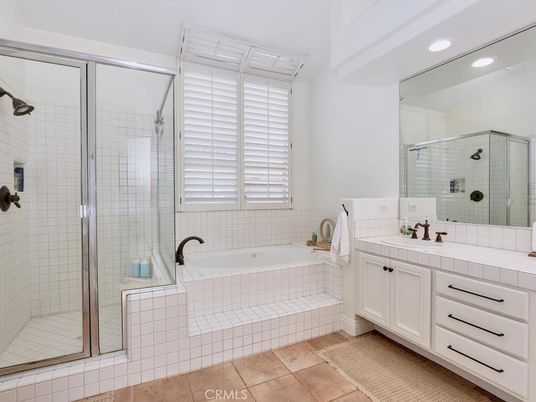 Bathroom, Glass Shower, Interior, Recessed Lighting, Tile Countertops
