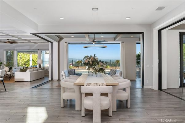 Dining room, Interior, Living room, Pendant Lights, Recessed Lighting, Water, Wood Texture Flooring