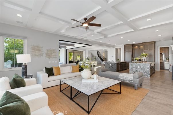 Interior, Kitchen, Living room, Recessed Lighting, Wood Texture Flooring