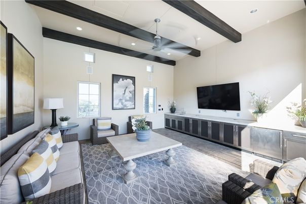 Interior, Living room, Recessed Lighting, Wooden Beams