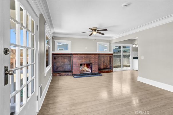 Fireplace, Interior, Wood Texture Flooring