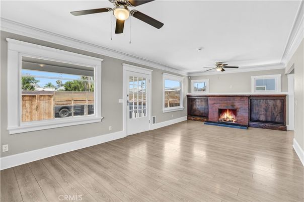 Empty room, Fireplace, Interior, Wood Texture Flooring