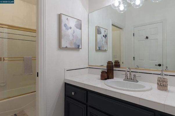 Bathroom, Glass Shower, Interior, Tile Countertops