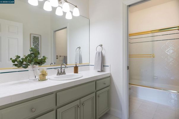 Bathroom, Dual Sink Vanities, Glass Shower, Interior, Tile Countertops