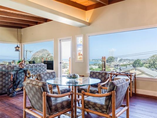 Dining room, Fireplace, Interior, Pendant Lights, Wooden Beams, Wooden Ceilings, Wood Texture Flooring