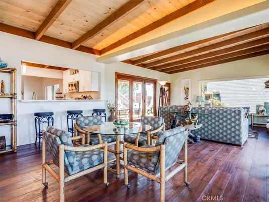 Dining room, Interior, Kitchen, Living room, Wooden Beams, Wooden Ceilings, Wood Texture Flooring