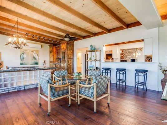 Chandelier, Dining room, Interior, Wooden Beams, Wooden Ceilings, Wood Texture Flooring