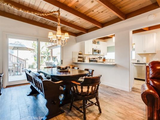 Chandelier, Dining room, Interior, Kitchen, Wooden Beams, Wooden Ceilings, Wood Texture Flooring