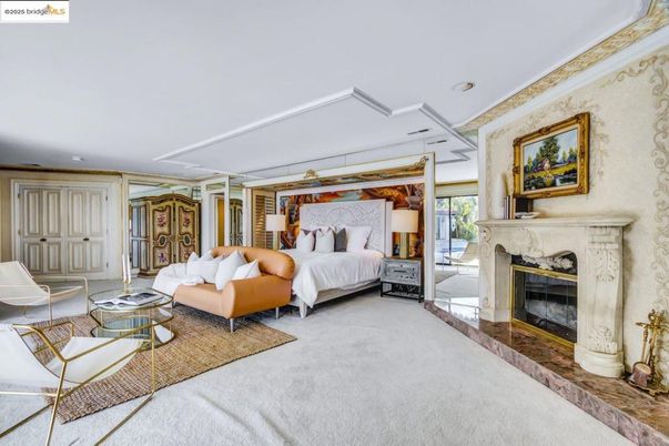 Bedroom, Fireplace, Interior