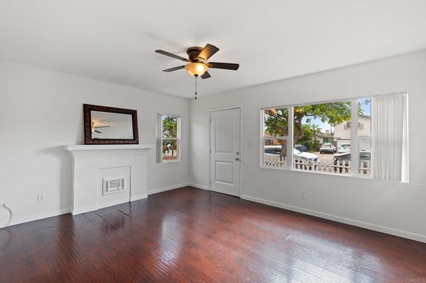 Empty room, Fireplace, Interior, Wood Texture Flooring