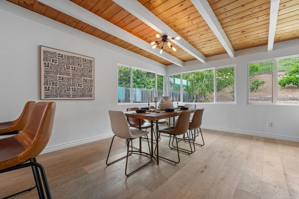 Dining room, Interior, Wooden Ceilings, Wood Texture Flooring