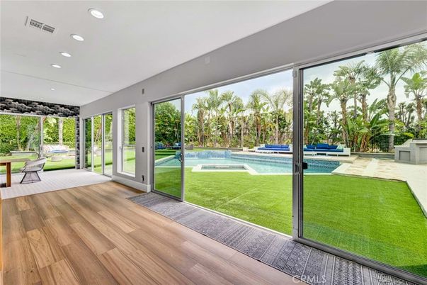 Interior, Pool, Recessed Lighting, Sun Room, Wood Texture Flooring