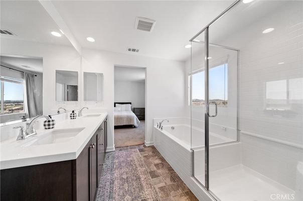 Bathroom, Bedroom, Dual Sink Vanities, Glass Shower, Interior, Recessed Lighting