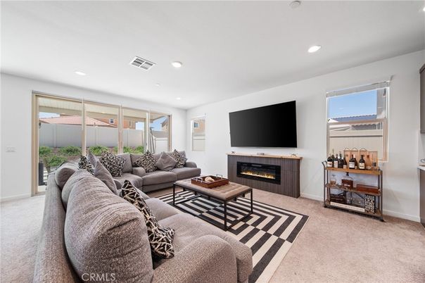 Fireplace, Interior, Living room, Recessed Lighting