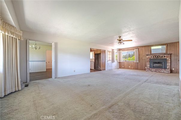 Empty room, Fireplace, Interior, Wooden Walls