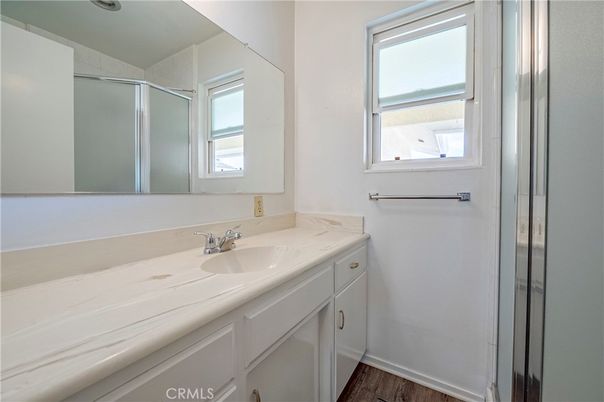 Bathroom, Glass Shower, Interior, Wood Texture Flooring