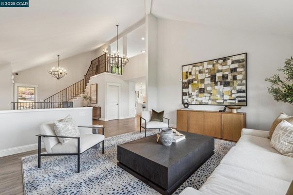 Chandelier, Interior, Living room, Recessed Lighting, Wood Texture Flooring