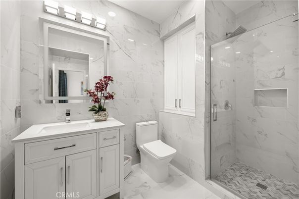 Bathroom, Glass Shower, Interior, Marble, Marble Walls