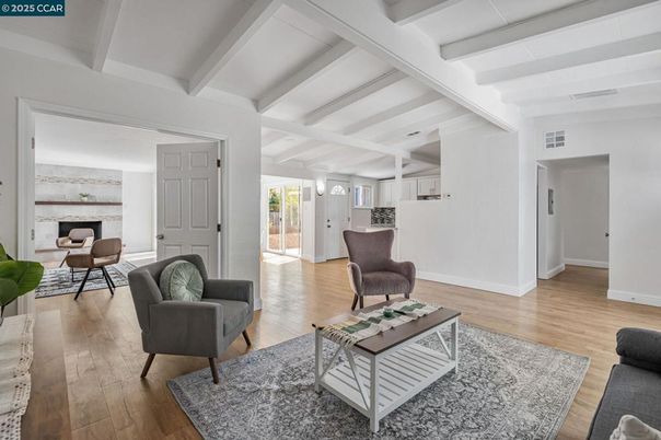 Dining room, Fireplace, Interior, Living room, Wood Texture Flooring