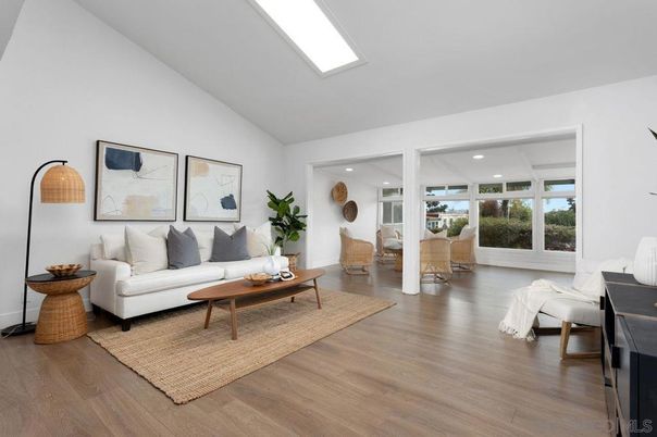 Dining room, Interior, Living room, Recessed Lighting, Wood Texture Flooring