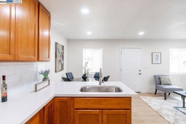 Interior, Kitchen, Recessed Lighting, Wood Texture Flooring