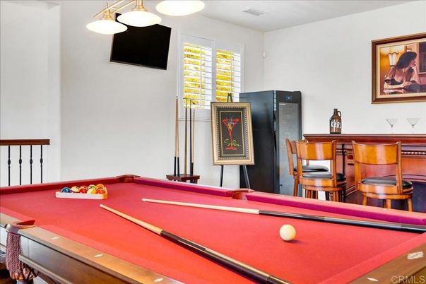 Billiard Table, Game Room, Interior, Pendant Lights