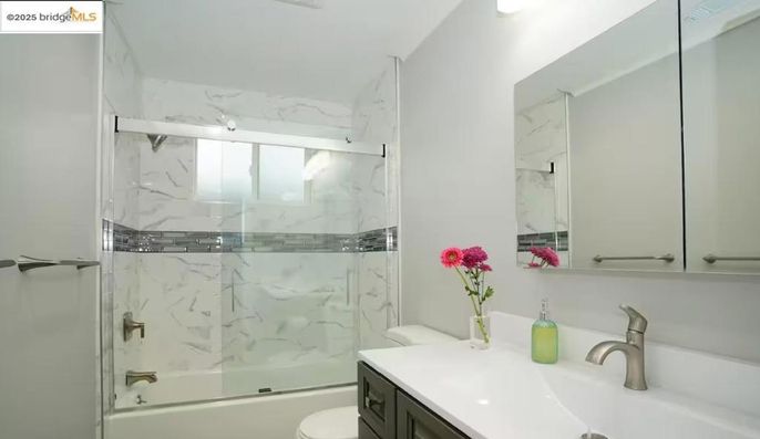 Bathroom, Glass Shower, Interior, Marble Walls
