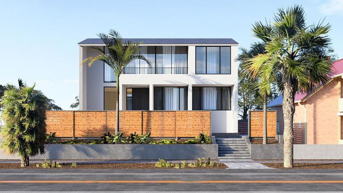 Exterior, Facade, Modern