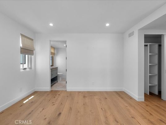 Bathroom, Empty room, Interior, Recessed Lighting, Wood Texture Flooring