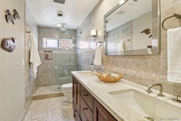 Bathroom, Dual Sink Vanities, Glass Shower, Interior