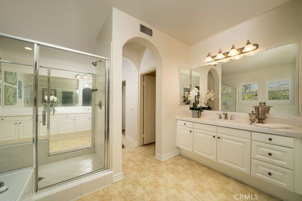 Bathroom, Dual Sink Vanities, Glass Shower, Interior