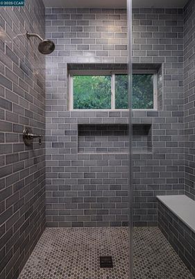 Bathroom, Glass Shower, Interior, Stone Walls