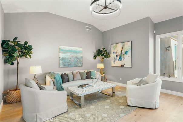 Interior, Living room, Pendant Lights, Wood Texture Flooring