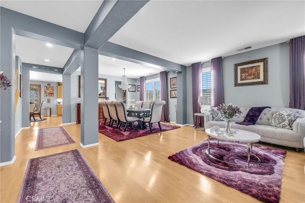 Chandelier, Dining room, Interior, Recessed Lighting, Wood Texture Flooring