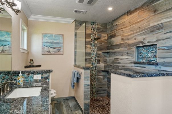 Bathroom, Interior, Recessed Lighting, Wooden Walls