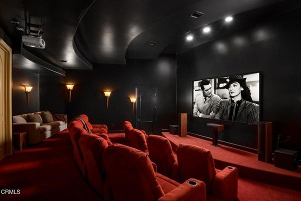 Home Theatre Room, Interior, Projection Screen, Recessed Lighting, Theatre Room