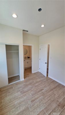 Bathroom, Empty room, Interior, Recessed Lighting, Wood Texture Flooring