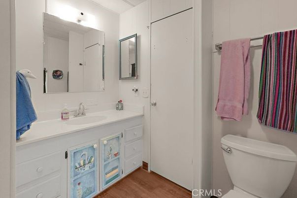 Bathroom, Dual Sink Vanities, Interior, Wood Texture Flooring