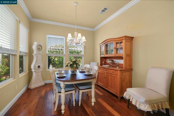 Chandelier, Dining room, Interior, Wood Texture Flooring