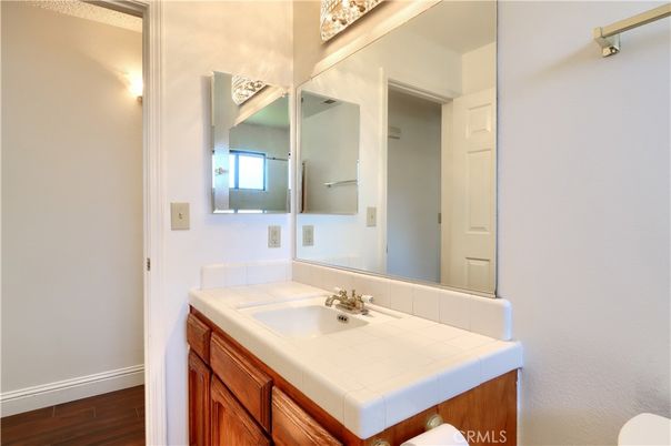 Bathroom, Interior, Tile Countertops, Wood Texture Flooring