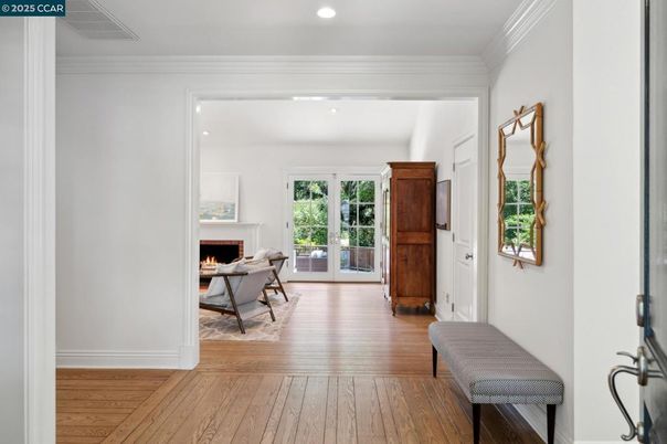 Fireplace, Interior, Recessed Lighting, Wood Texture Flooring