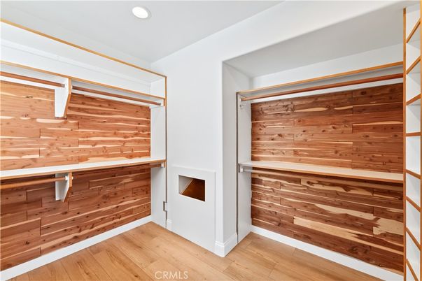 Interior, Recessed Lighting, Wood Texture Flooring, Wooden Walls